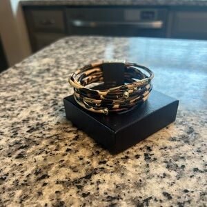 Leopard and gold women’s bracelet